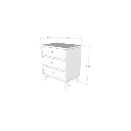 Commode LIZA 68x50 blanche/marron