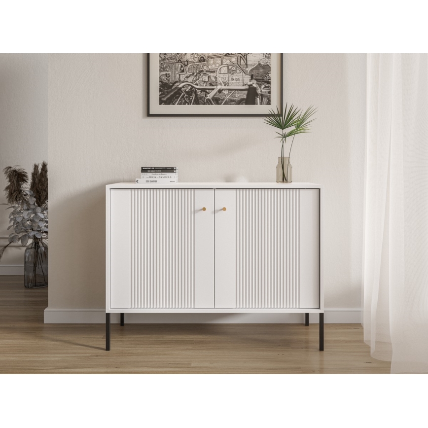 Commode LUE 104x39 cm blanche/noire