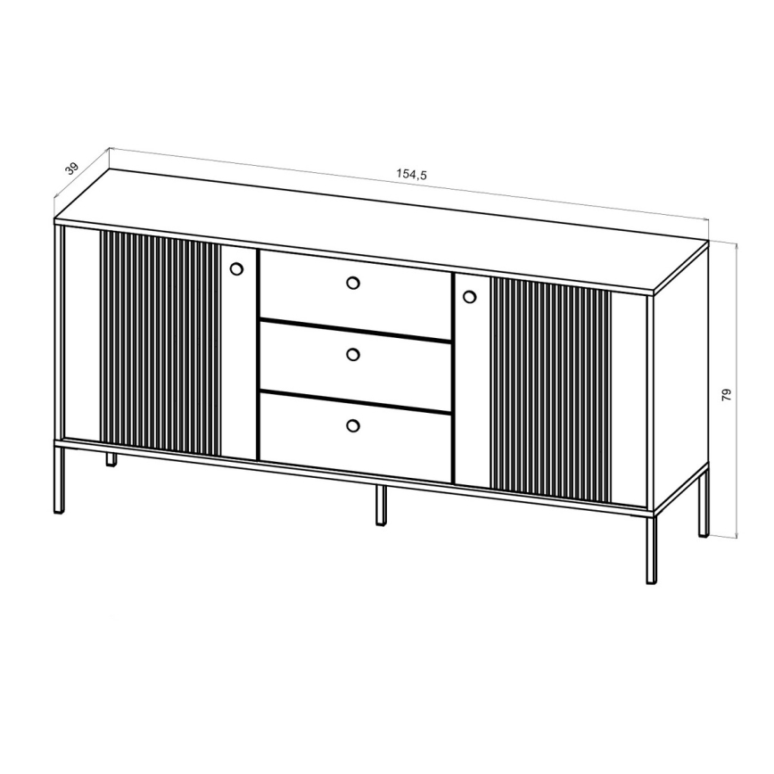 Commode LUE beige/noire