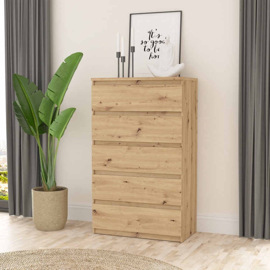 Commode MAO à tiroirs, chêne artisan