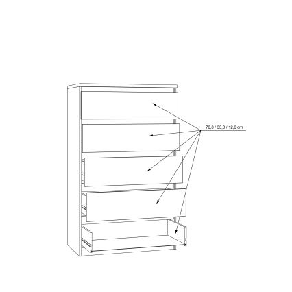 Commode MAO à tiroirs, chêne artisan