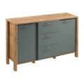 Commode MENTA 138x81x40 cm chêne Wotan/vert