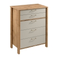 Commode MENTA 90x108x47 cm chêne Wotan/gris