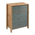 Commode MENTA 90x108x47 cm chêne Wotan/vert