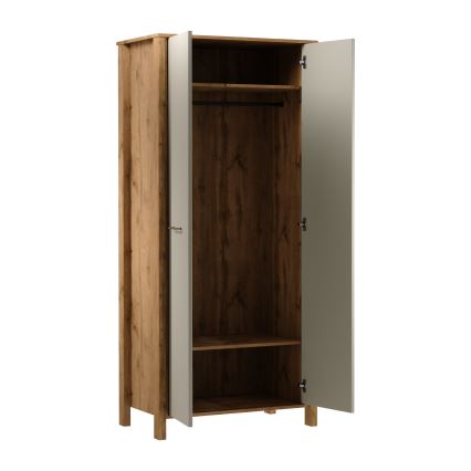 Commode MENTA 90x200x53 cm chêne Wotan/gris