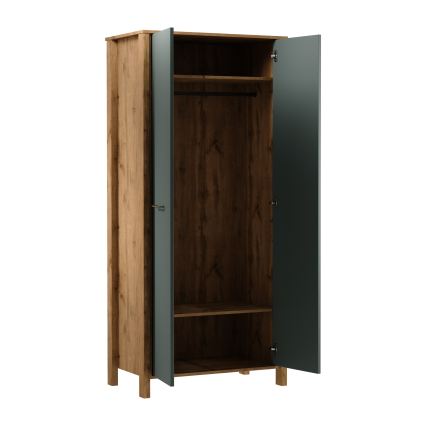 Commode MENTA 90x200x53 cm chêne Wotan/vert