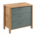 Commode MENTA 90x81x47 cm chêne Wotan/vert