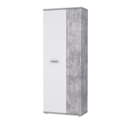 Commode/Meuble à chaussures SIMO blanc/gris béton