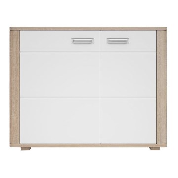 Commode MOLDIS 85,5x107 cm chêne canyon/blanc