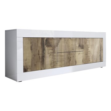 Commode NERILA blanche/marron