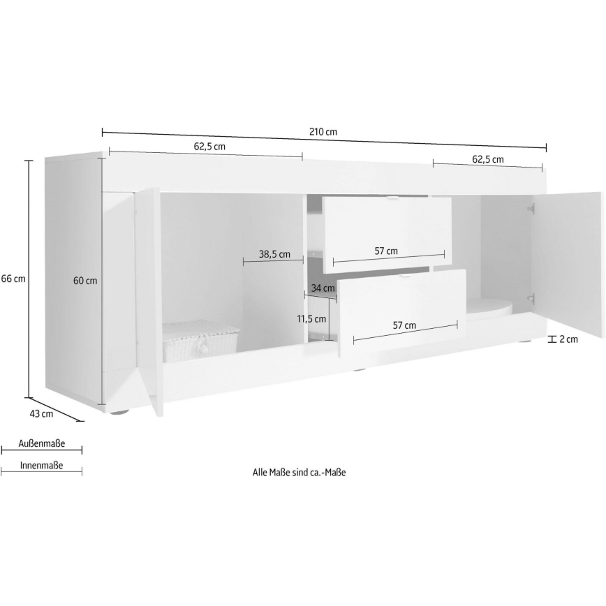 Commode NERILA blanche/marron