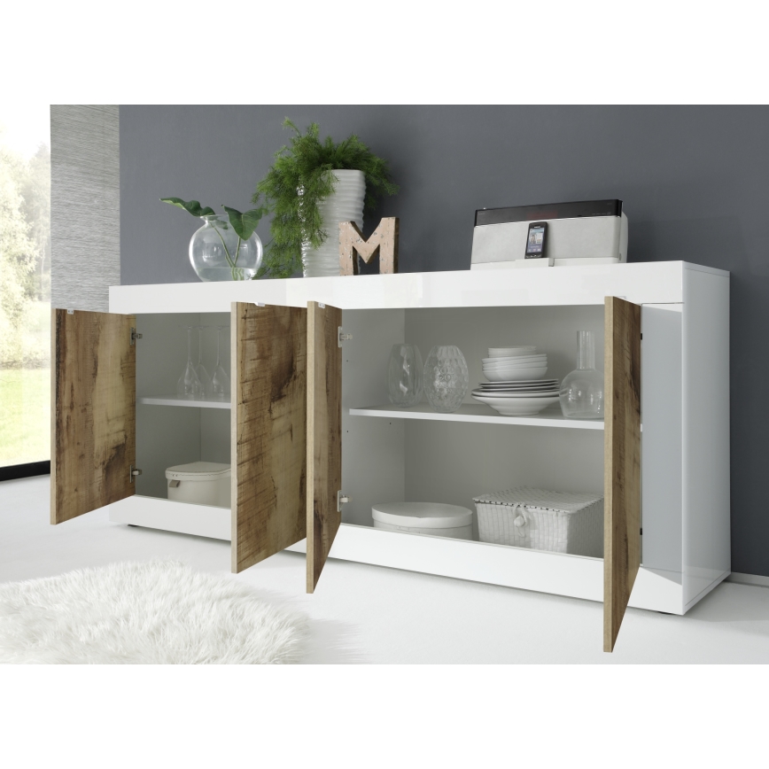 Commode NERILA blanche/marron
