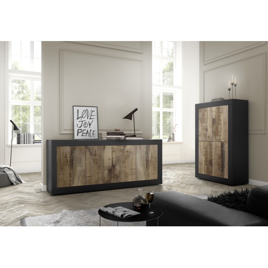 Commode NERILA noir/marron