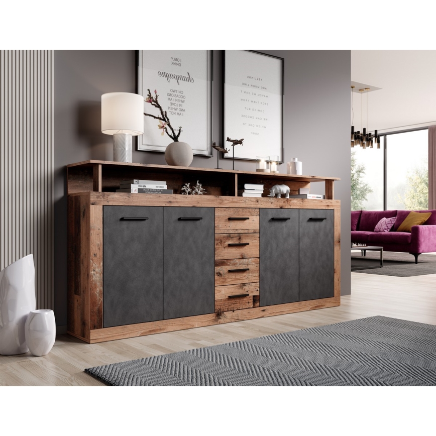 Commode RUNA brun foncé/anthracite