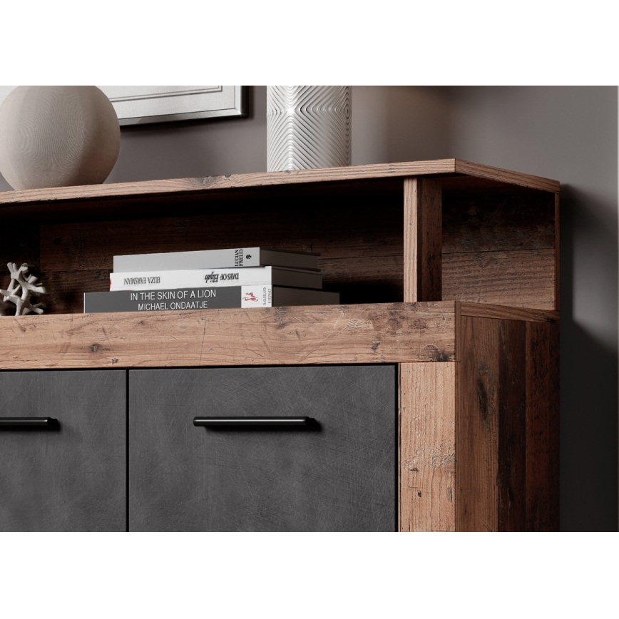 Commode RUNA brun foncé/anthracite