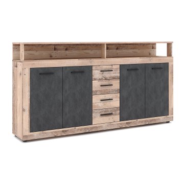 Commode RUNA chêne clair/anthracite