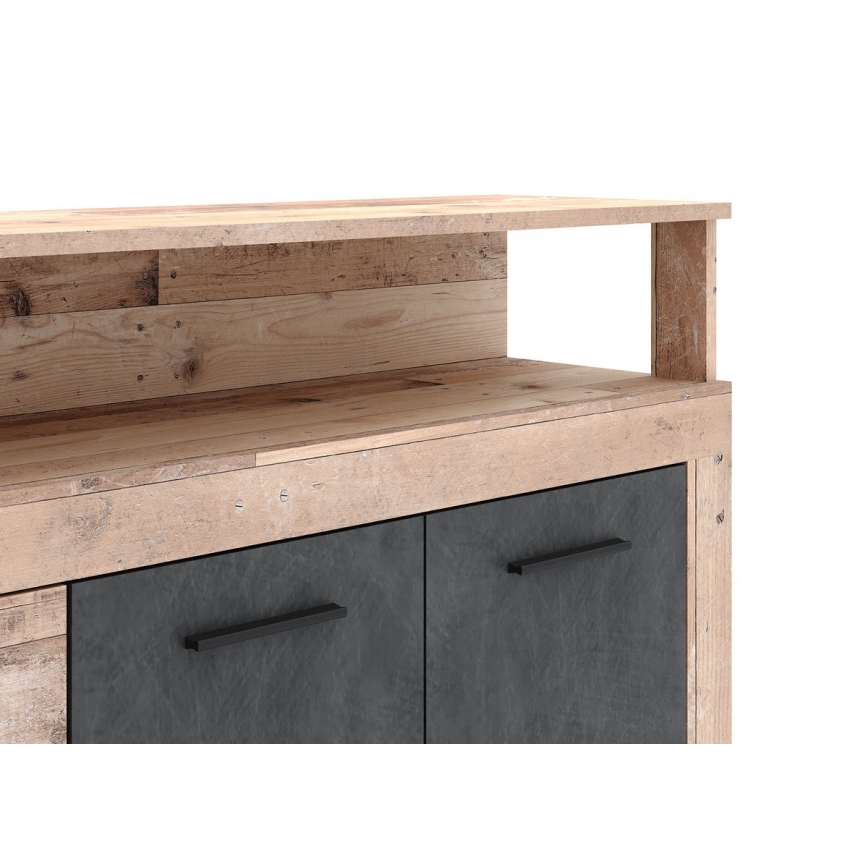 Commode RUNA chêne clair/anthracite