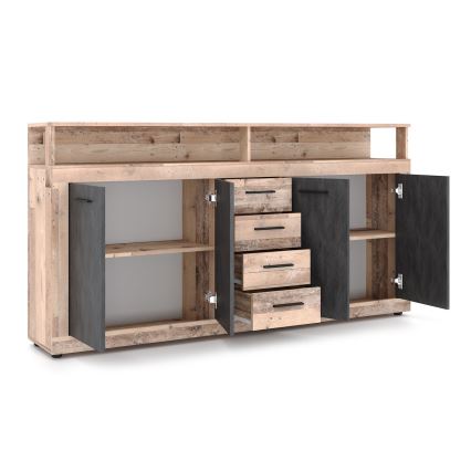 Commode RUNA chêne clair/anthracite