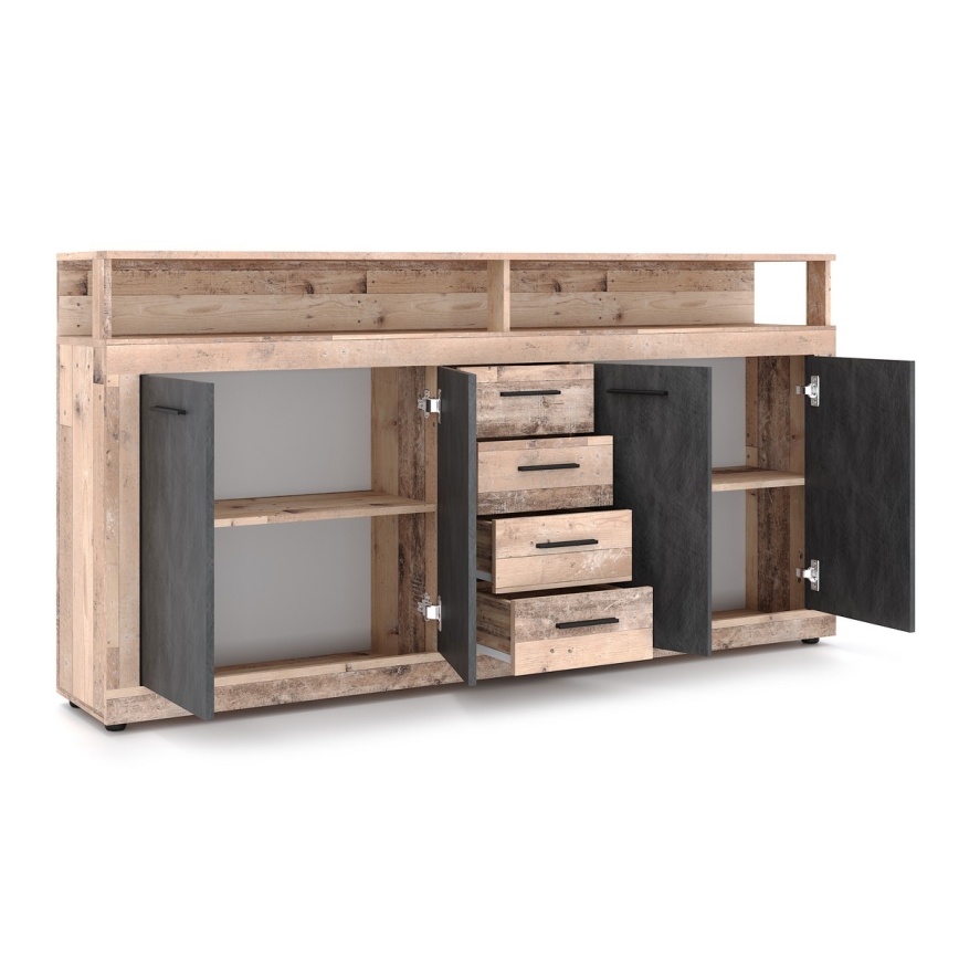 Commode RUNA chêne clair/anthracite
