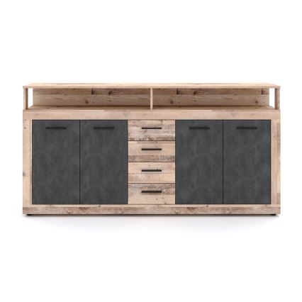 Commode RUNA chêne clair/anthracite