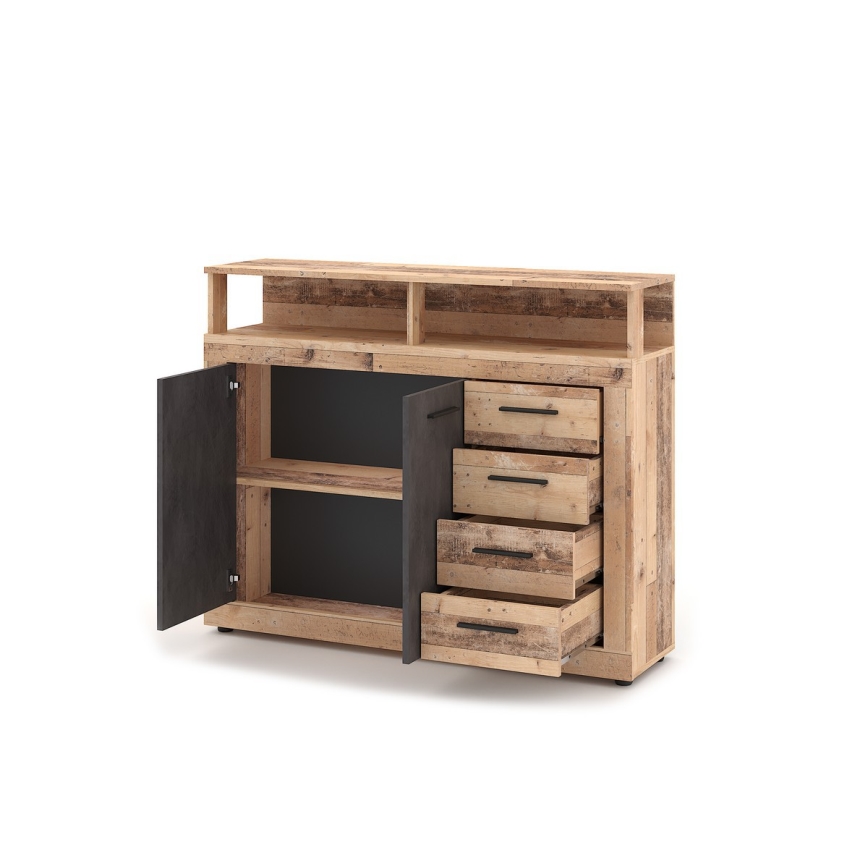 Commode RUNA chêne clair/anthracite