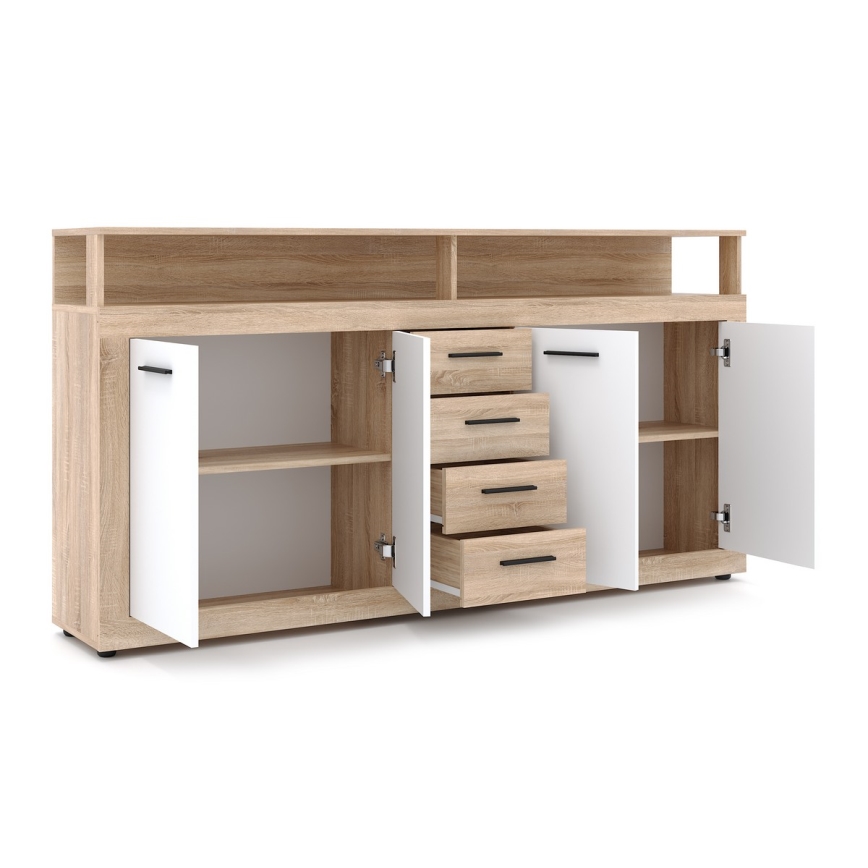 Commode RUNA chêne sonoma/blanc