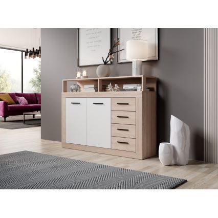 Commode RUNA chêne Sonoma/blanc
