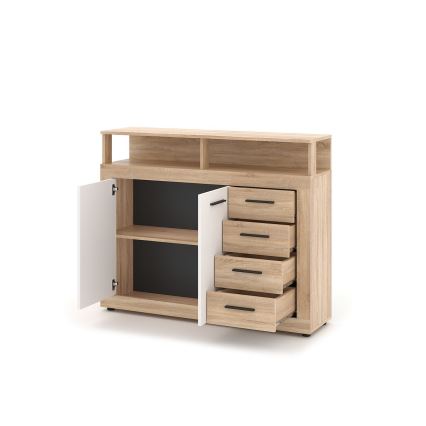 Commode RUNA chêne Sonoma/blanc