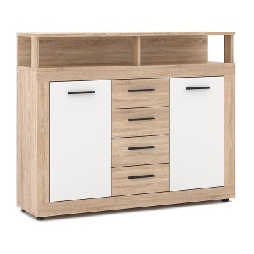Commode RUNA chêne sonoma/blanc