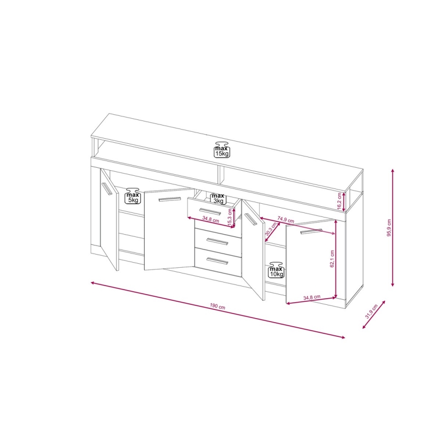 Commode RUNA marron clair/anthracite