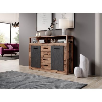 Commode RUNA marron foncé/anthracite