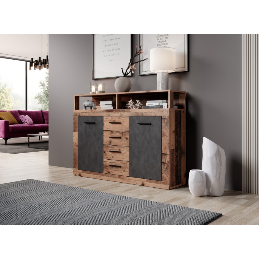 Commode RUNA marron foncé/anthracite