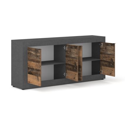 Commode RUNEA brun foncé/anthracite
