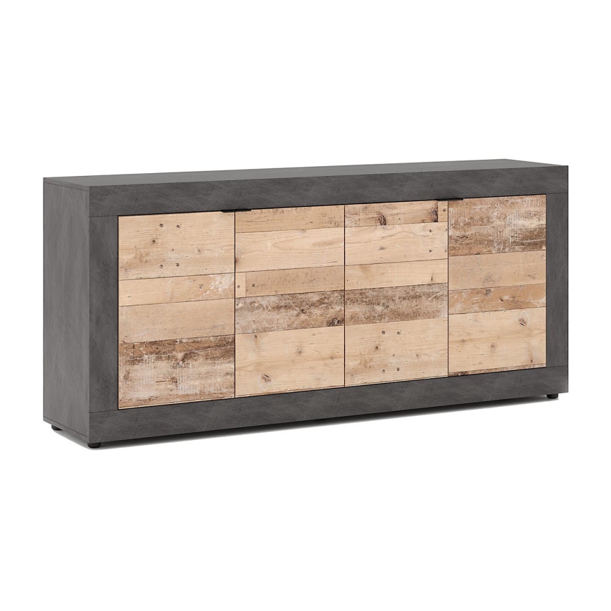 Commode RUNEA chêne clair/anthracite