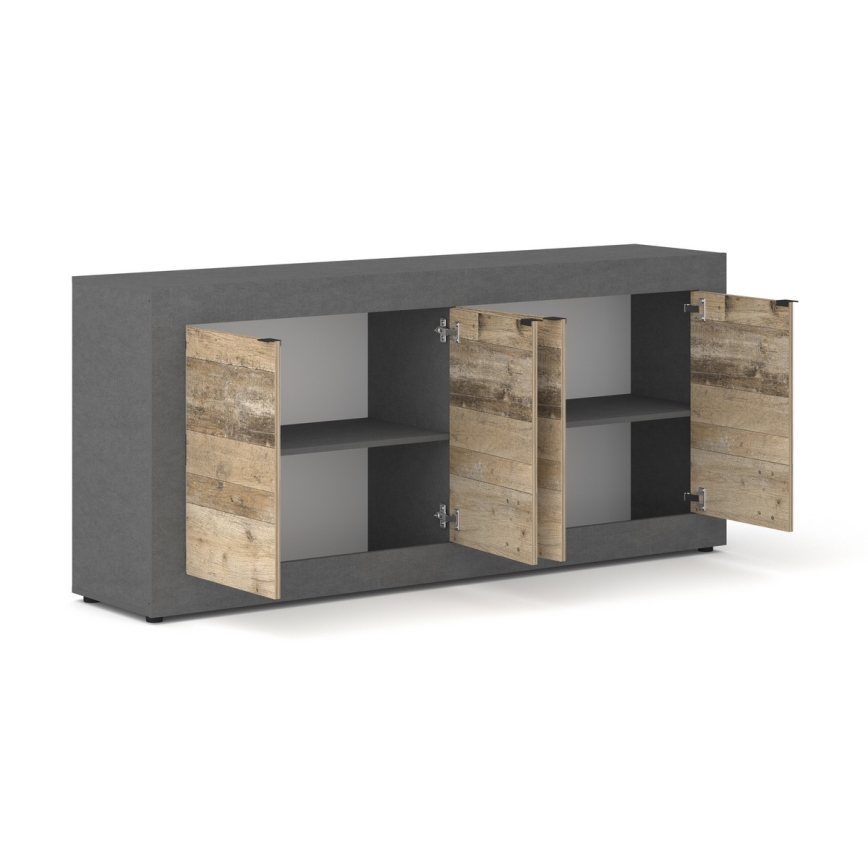 Commode RUNEA chêne clair/anthracite