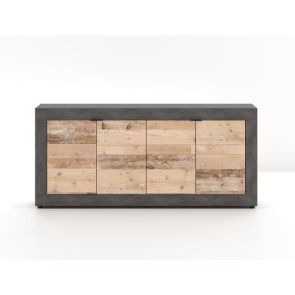 Commode RUNEA chêne clair/anthracite