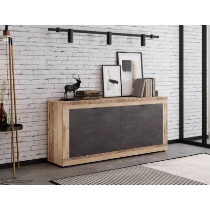 Commode RUNEA, marron clair/anthracite