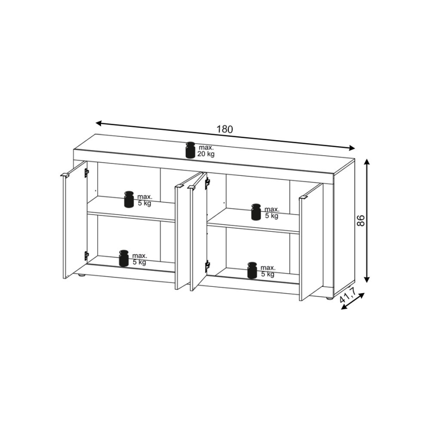 Commode RUNEA, marron clair/anthracite