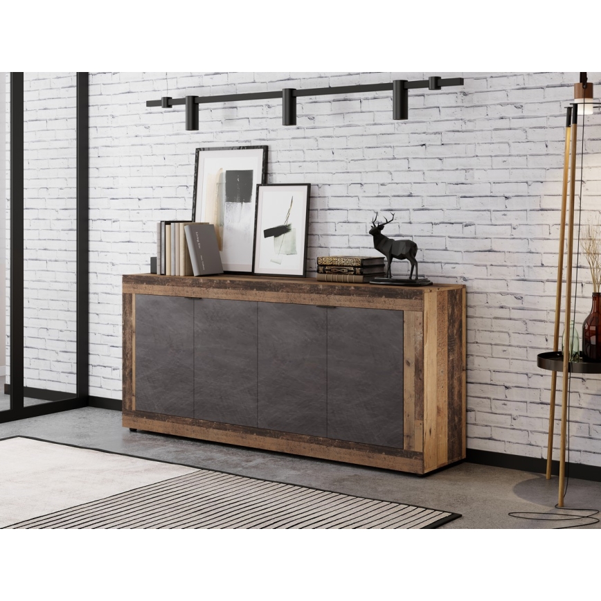 Commode RUNEA marron foncé/anthracite