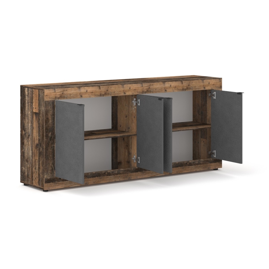 Commode RUNEA marron foncé/anthracite
