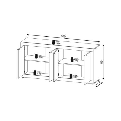 Commode RUNEA marron foncé/anthracite
