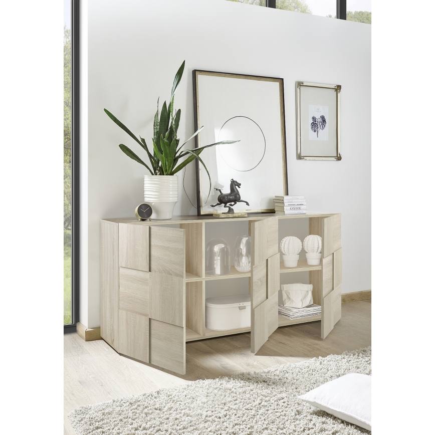Commode SERIAN, finition chêne Sonoma
