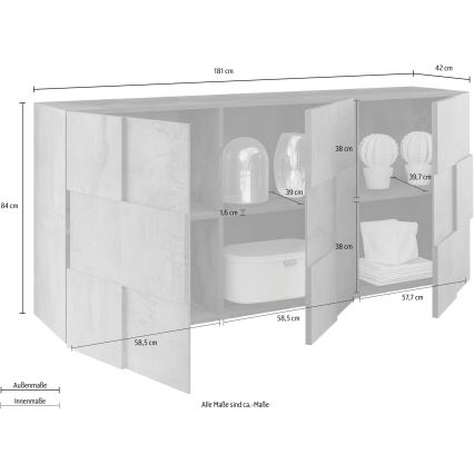 Commode SERIAN, finition chêne Sonoma