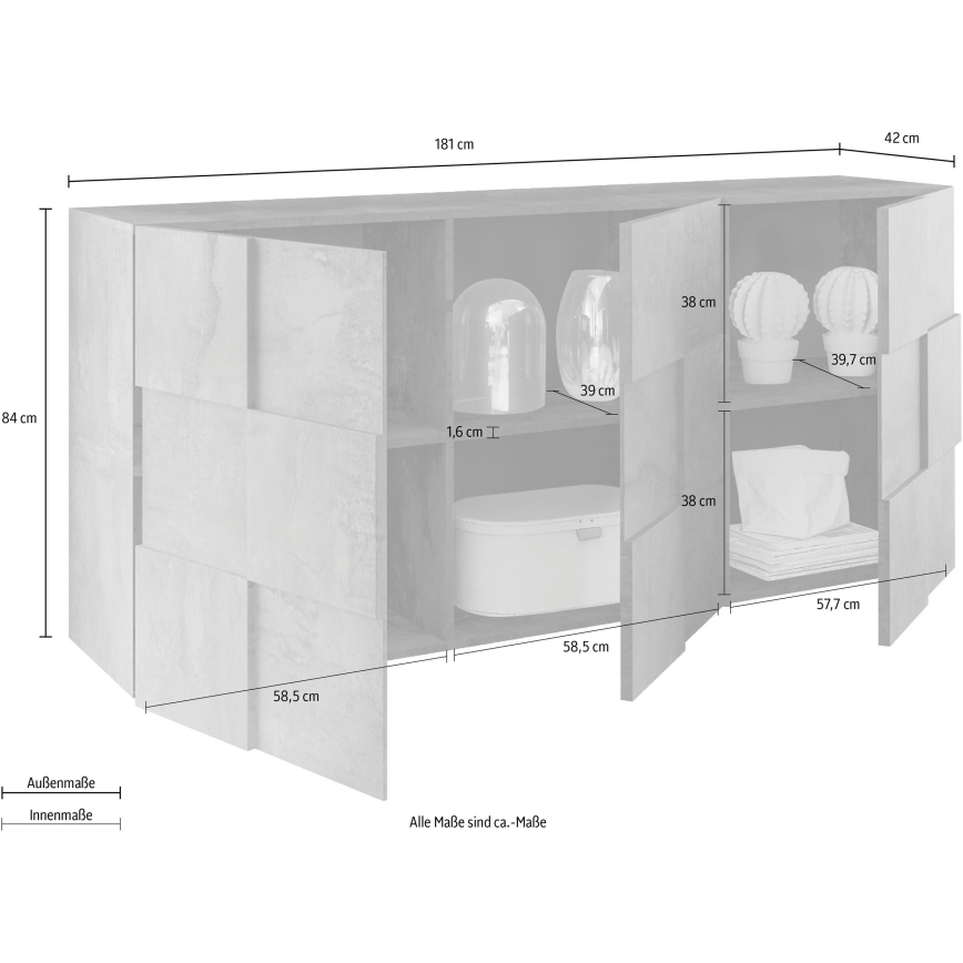 Commode SERIAN, finition chêne Sonoma