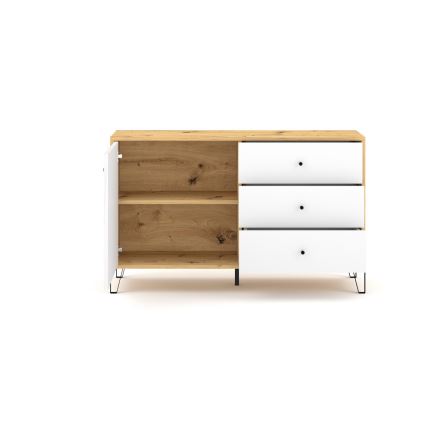 Commode SULA chêne artisan/blanc