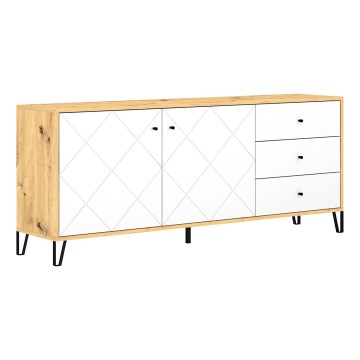 Commode SULA chêne artisan/blanc