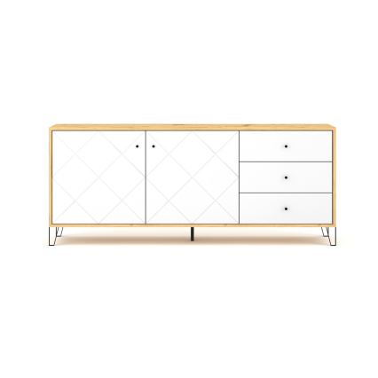 Commode SULA chêne artisan/blanc