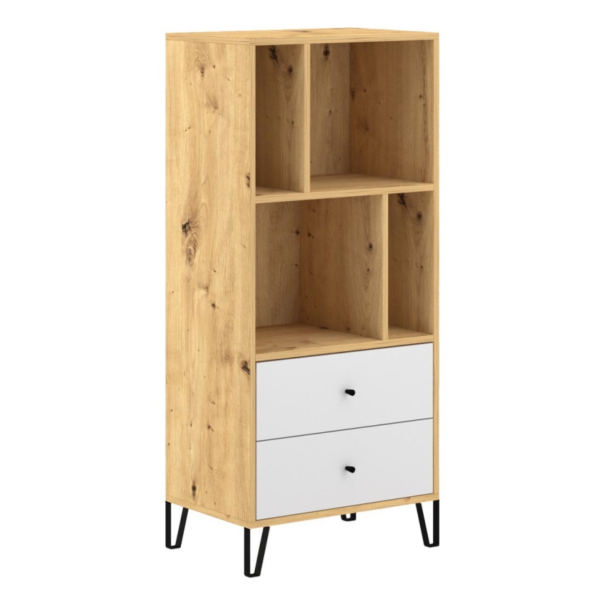 Commode SULA chêne artisan/blanc