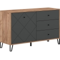 Commode SULA chêne craft/noir