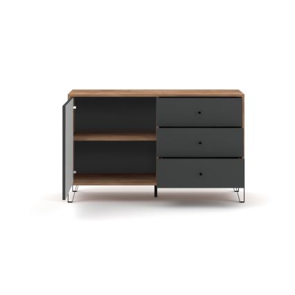 Commode SULA chêne craft/noir